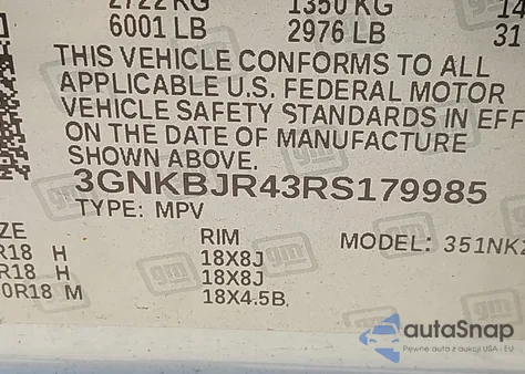 2024 Chevrolet Blazer Awd 3Lt z USA, uszkodzony, nr VIN 3GNKBJR43RS179985